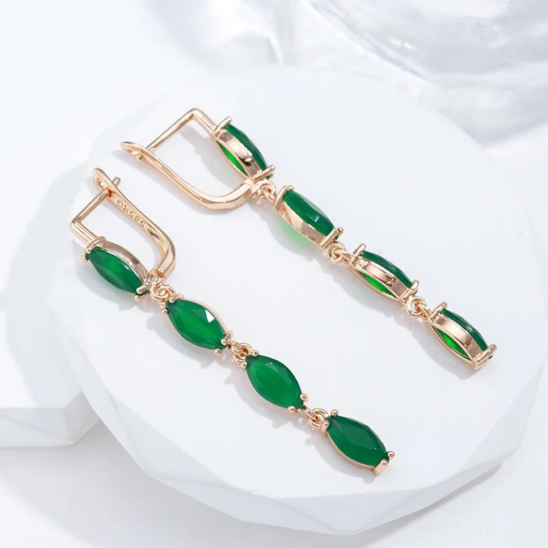 Full Green Long Women's Earring