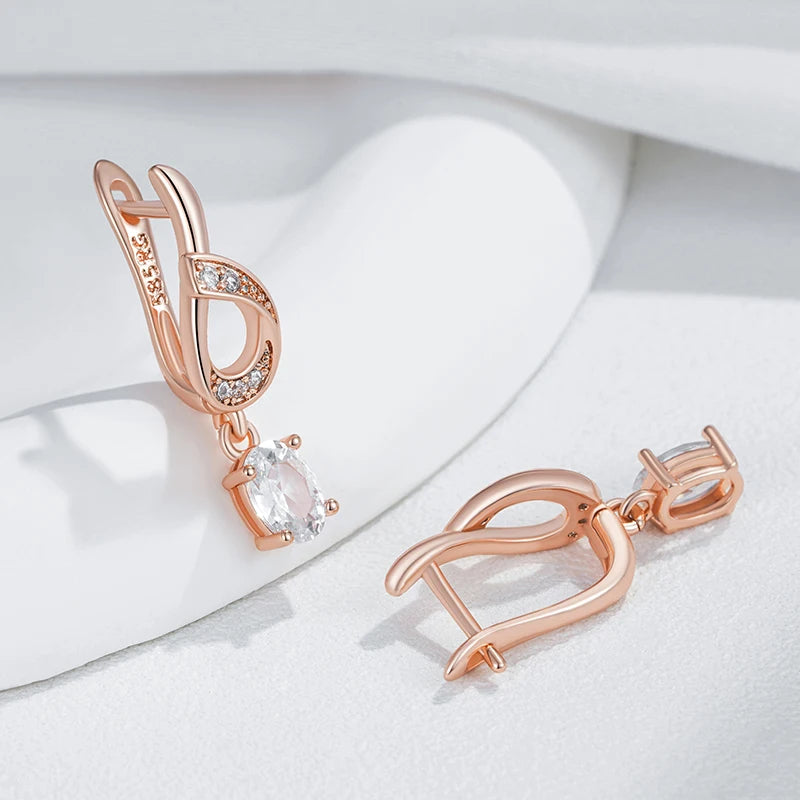 Hot Shiny Gem Flower Long Drop Earrings