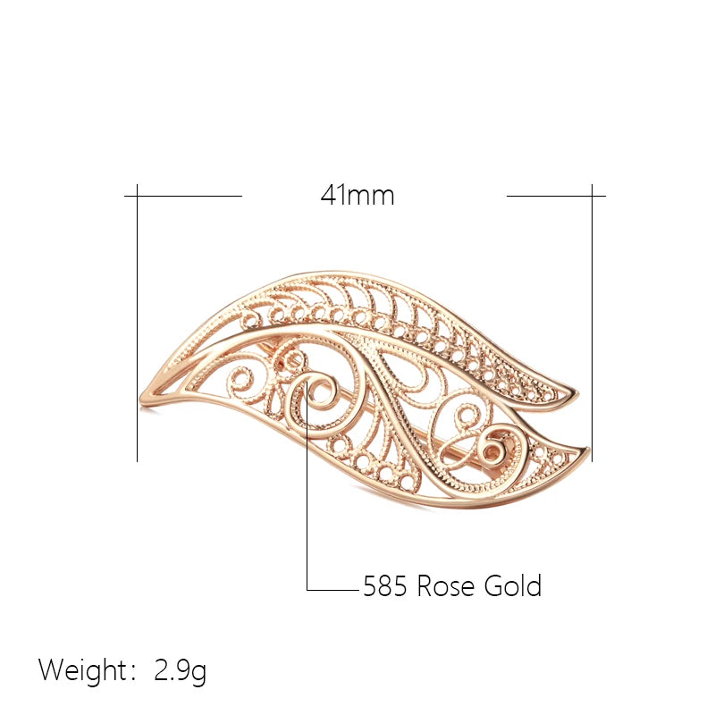 Fashion Textured 583 Gold Formal Brooch 013