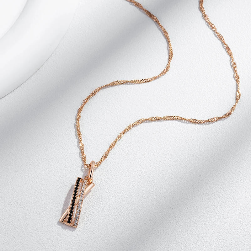 New Luxury Natural 585 rose Gold Pendant Necklace 011