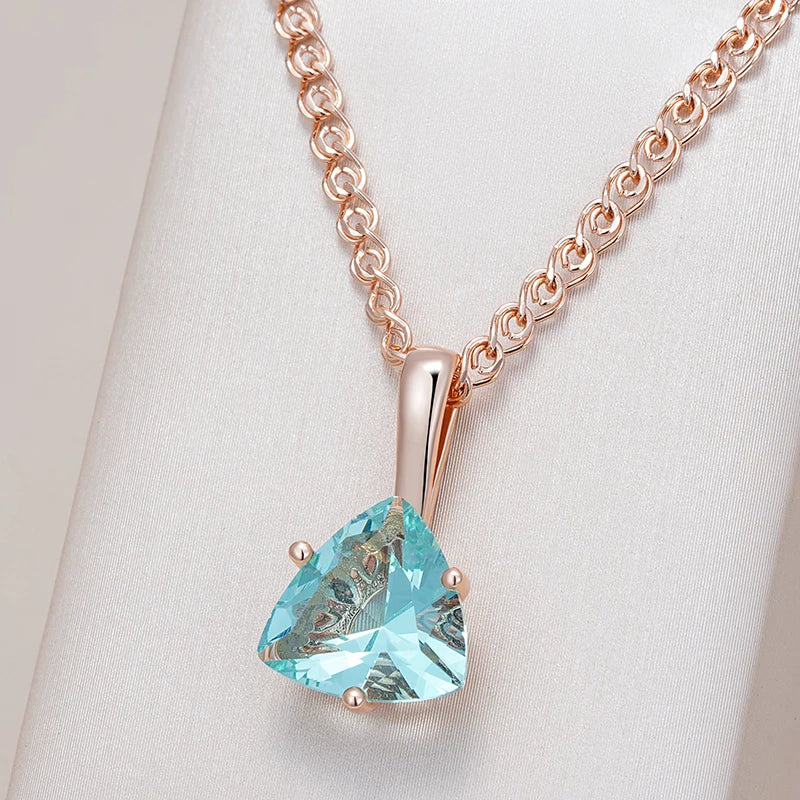 Simple Romantic Green Bridal Pendant Necklace