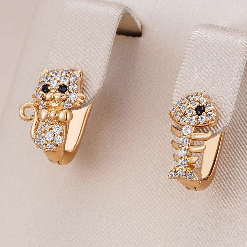 Luxury Cute Cat Fish Earrings