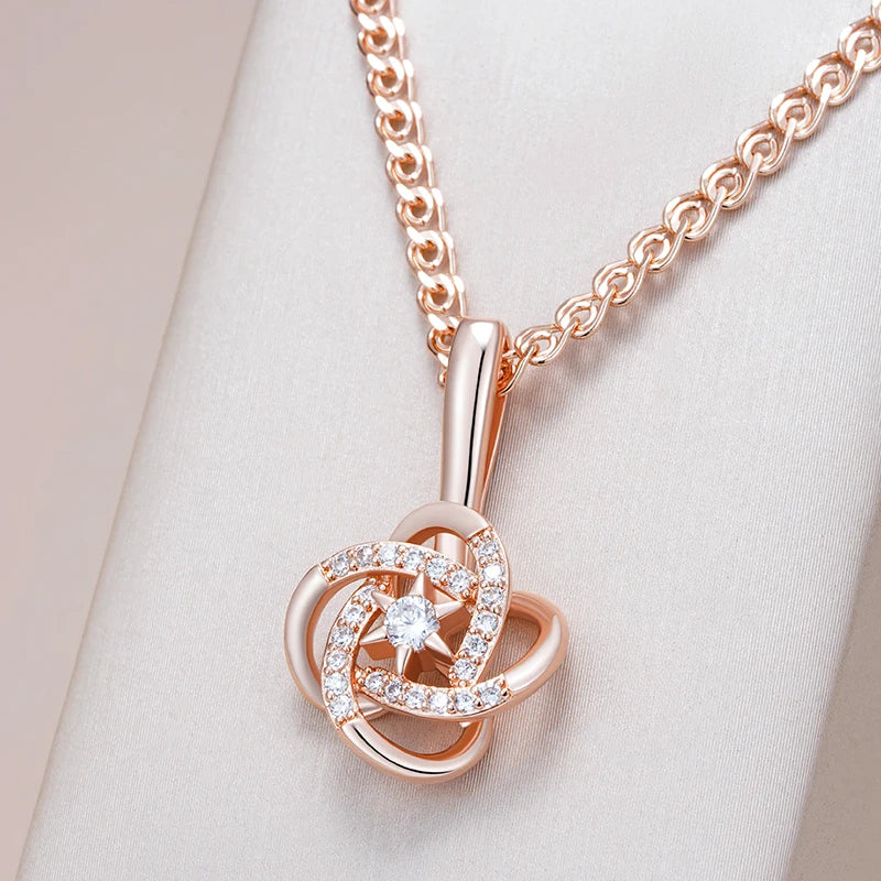 Hot Rose Gold Colour Ethnic Bride Pendant Necklace