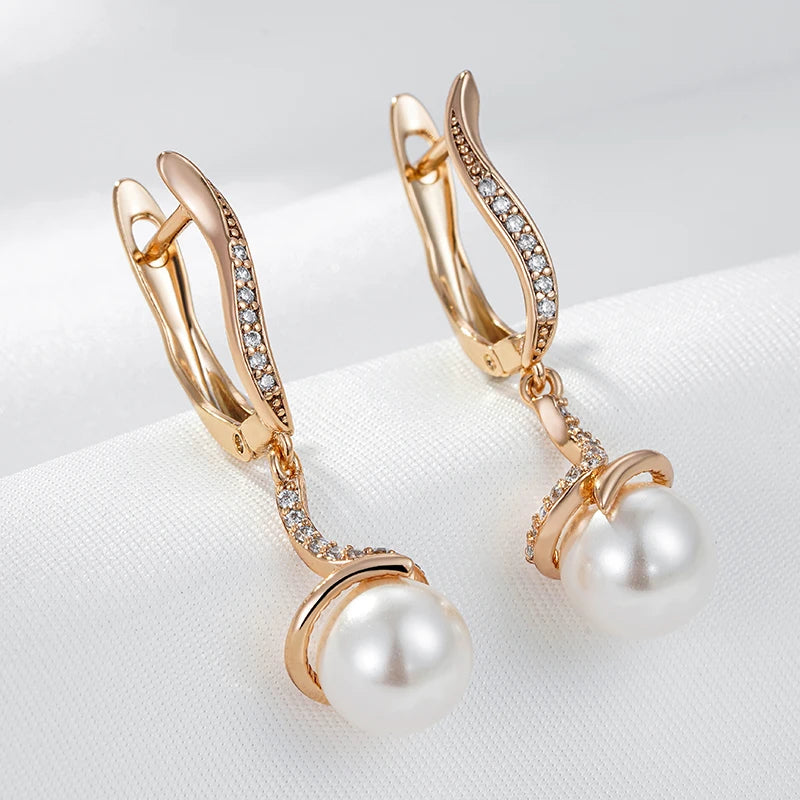 Trendy Pearl Long Drop Earrings