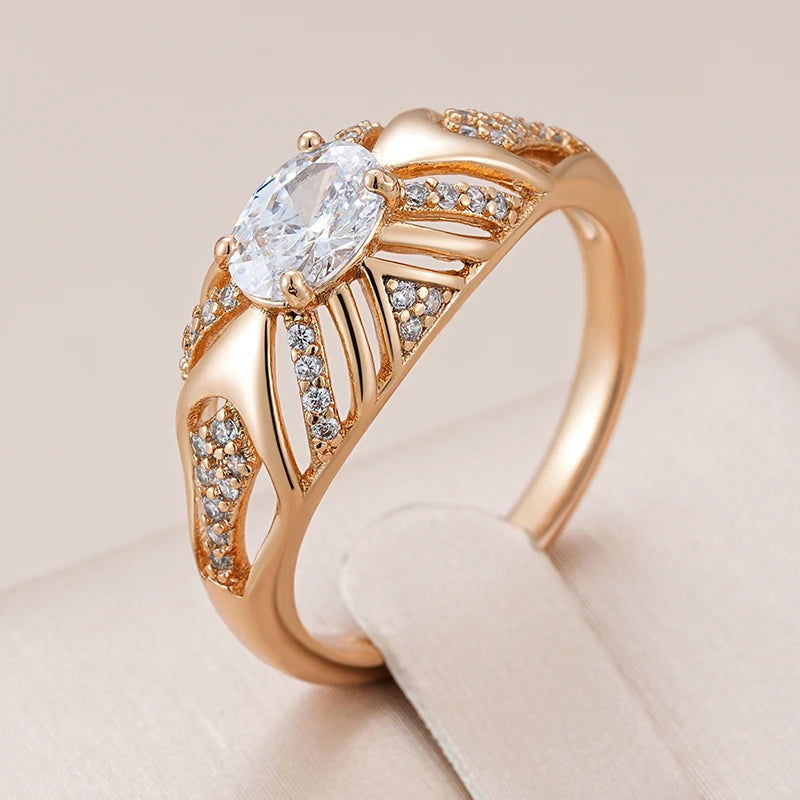 Trend Big Vintage Natural Glossy Metal Ethnic Bride Ring 091