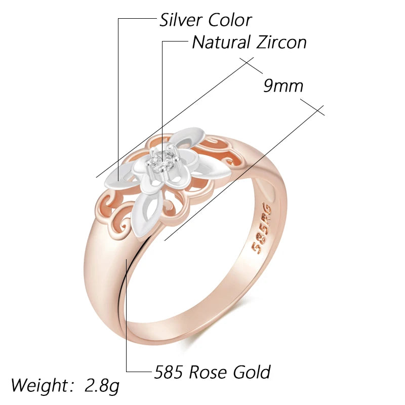 Trend Big Vintage Natural Glossy Metal Ethnic Bride Ring 006