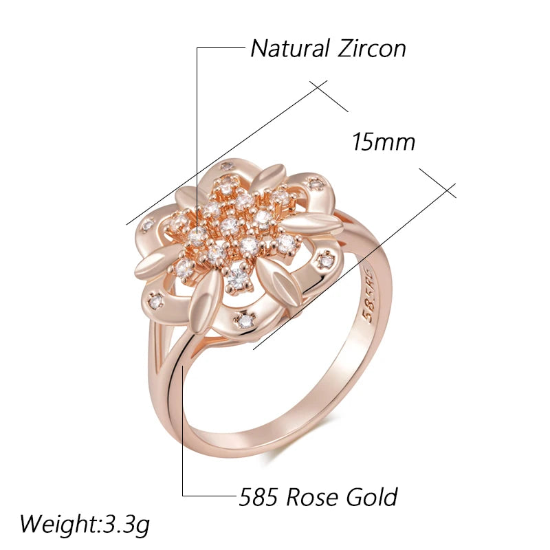 Trend Big Vintage Natural Glossy Metal Ethnic Bride Ring 063