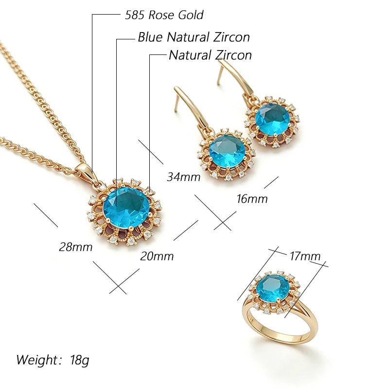 Shiny 585 Rose Gold Color Women Fashion High Quality Jewelry Set 003 - Legacy Magics