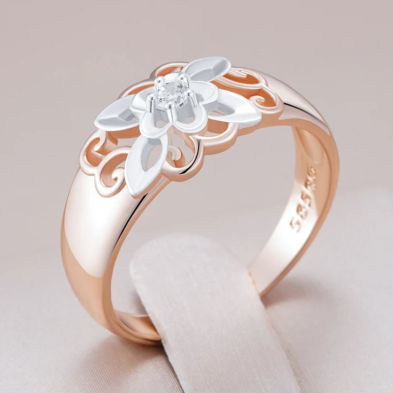 Trend Big Vintage Natural Glossy Metal Ethnic Bride Ring 006