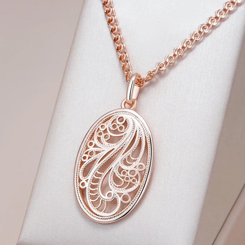 Crystal Flower Unusual Rose Gold Big Drop Earrings