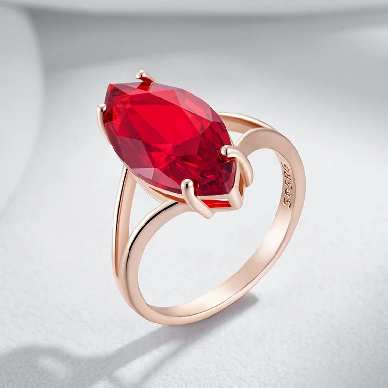 Hot Shiny Rhombus Red Ethnic Bride Rings