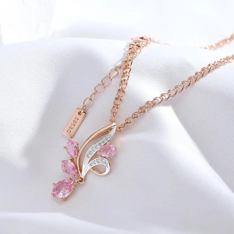Hot Shiny Natural Flower Pendant Necklace