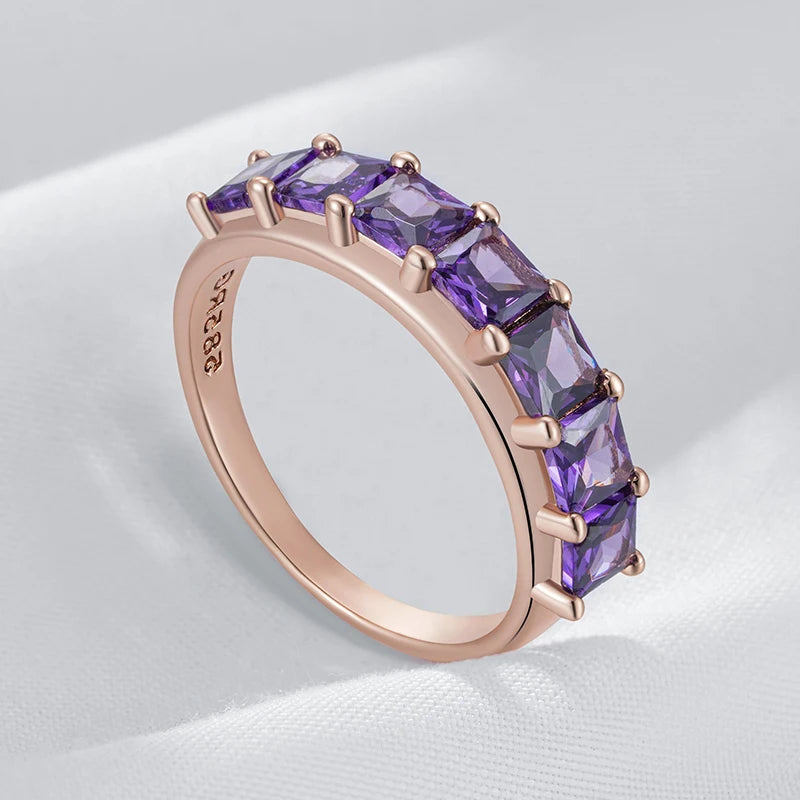 Shiny Square Purple Best Gift Ring