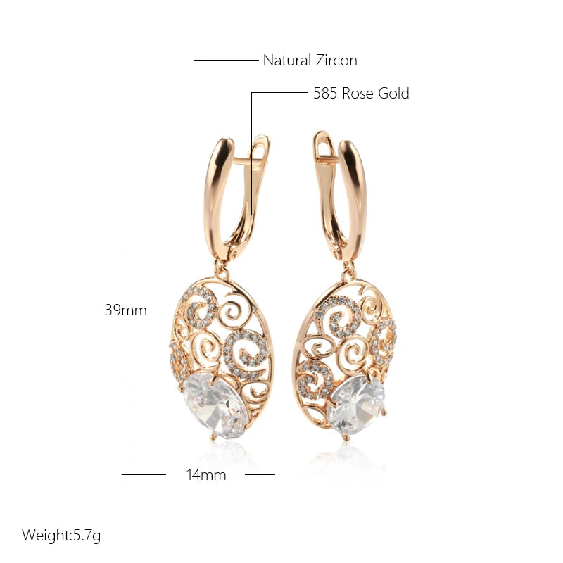 Crystal Flower Long Earrings