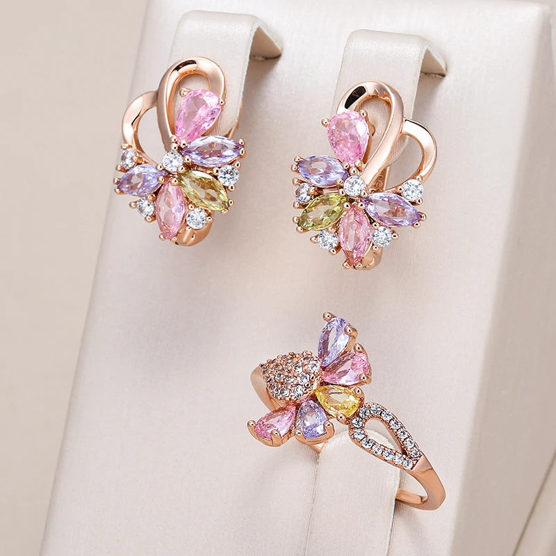 White Fancy 019 583 Rose Gold Casual Jewel Set