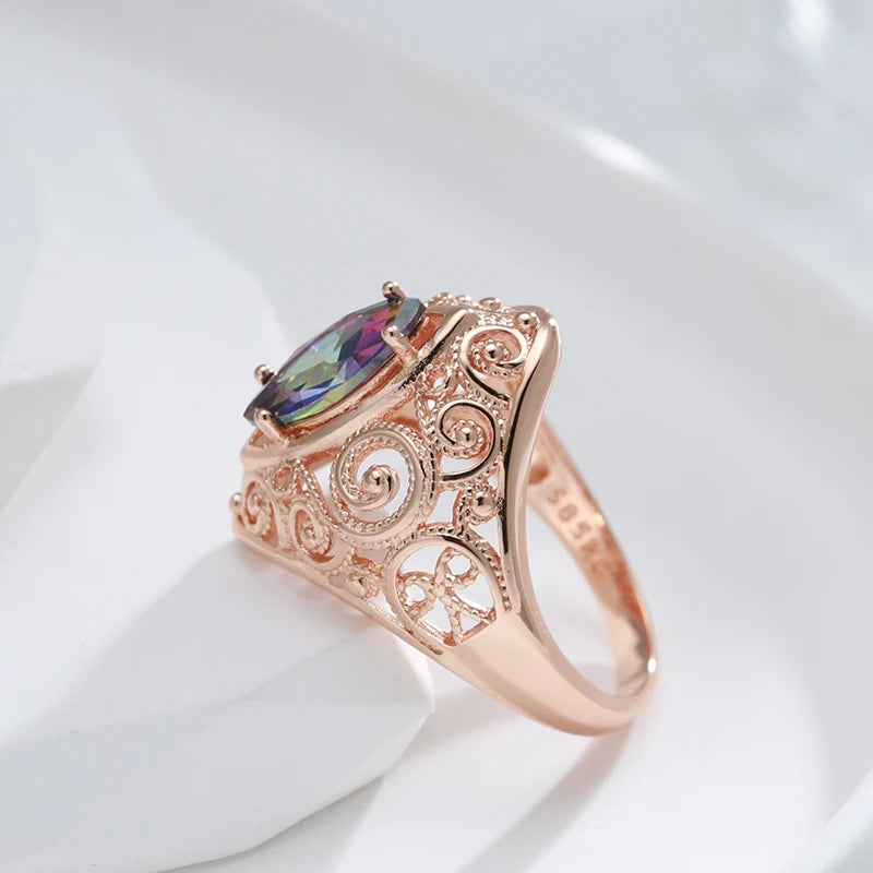 Rhombus Colourful Fashion Ethnic Bride Rings