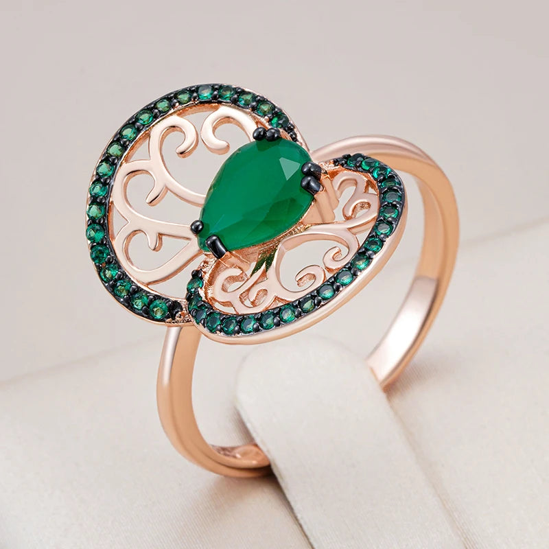 Trend Big Vintage Natural Glossy Metal Ethnic Bride Ring 078