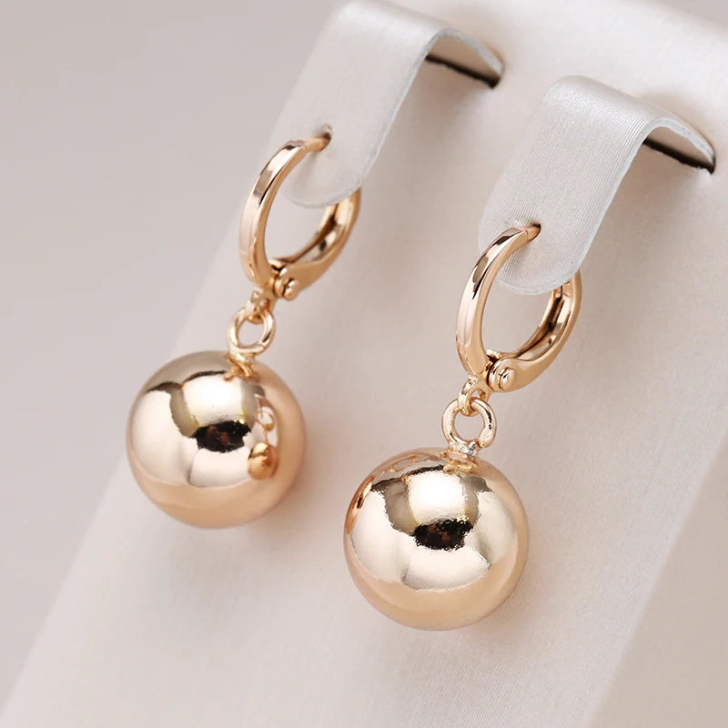 Simple Glossy Spherical Modern Metal Hoop Earrings