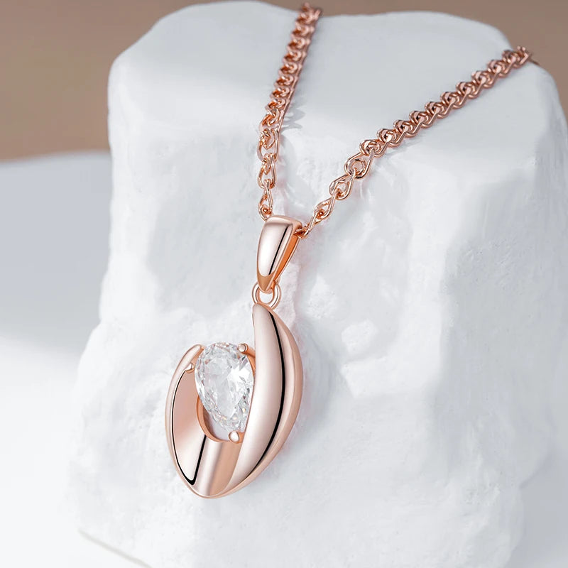 Hot Rose Gold Shiny Pendant Necklace