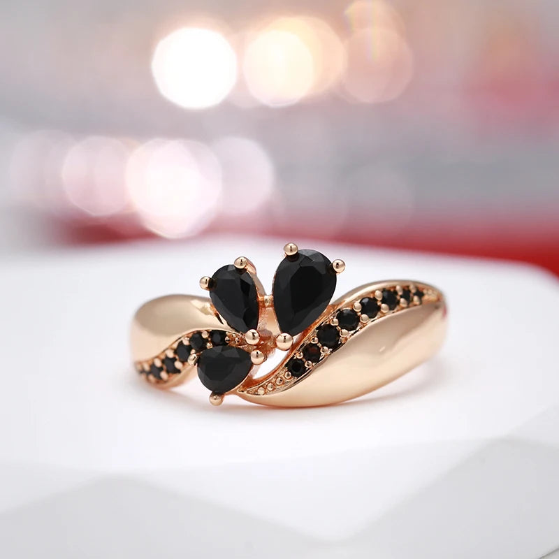 Trend Big Vintage Natural Glossy Metal Ethnic Bride Ring 070
