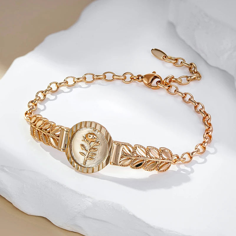 Luxury Rose Gold Colour Ethnic Flower Bracelet