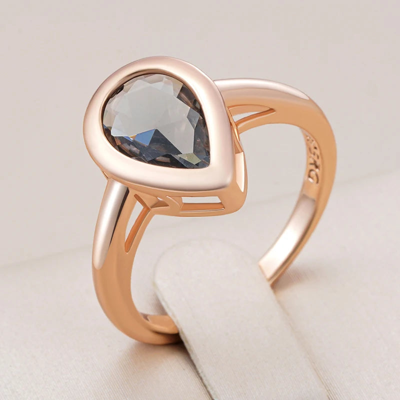 Trend Big Vintage Natural Glossy Metal Ethnic Bride Ring 097