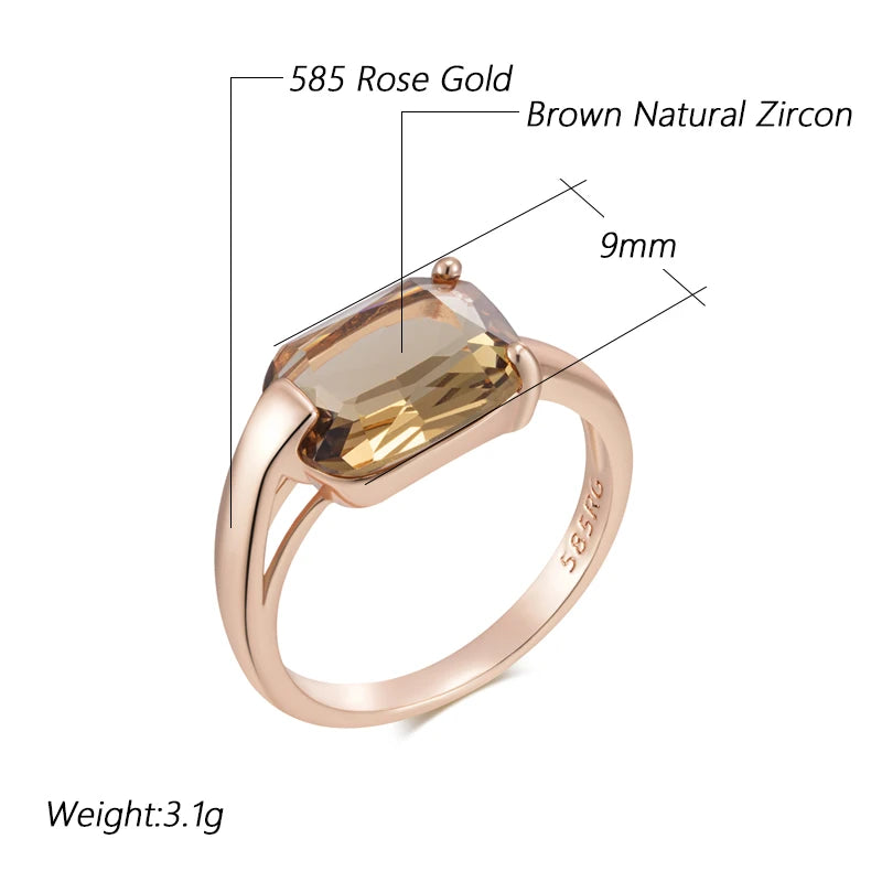 Trend Big Vintage Natural Glossy Metal Ethnic Bride Ring 065