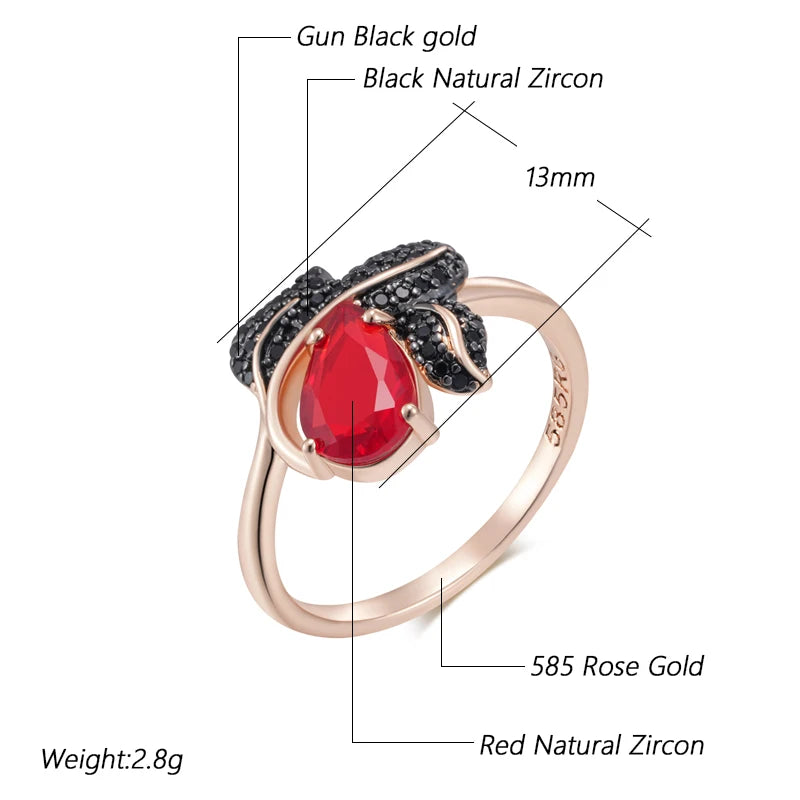 Hot Shiny Red Natural Zircon Ring