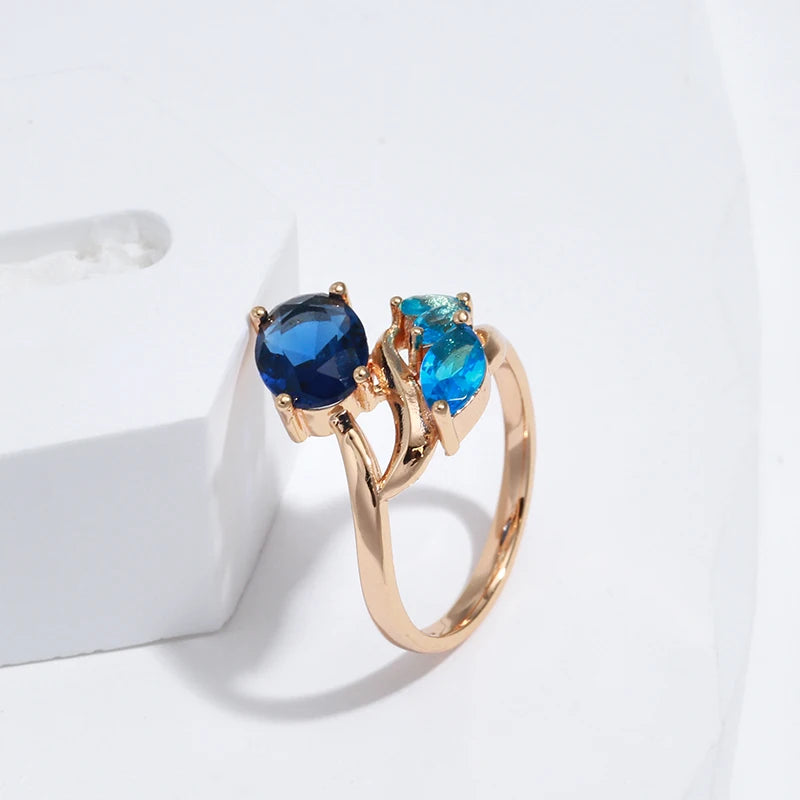 Trend Big Vintage Natural Glossy Metal Ethnic Bride Ring 024