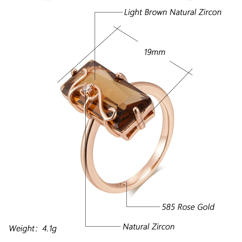 Trend Big Vintage Natural Glossy Metal Ethnic Bride Ring 056