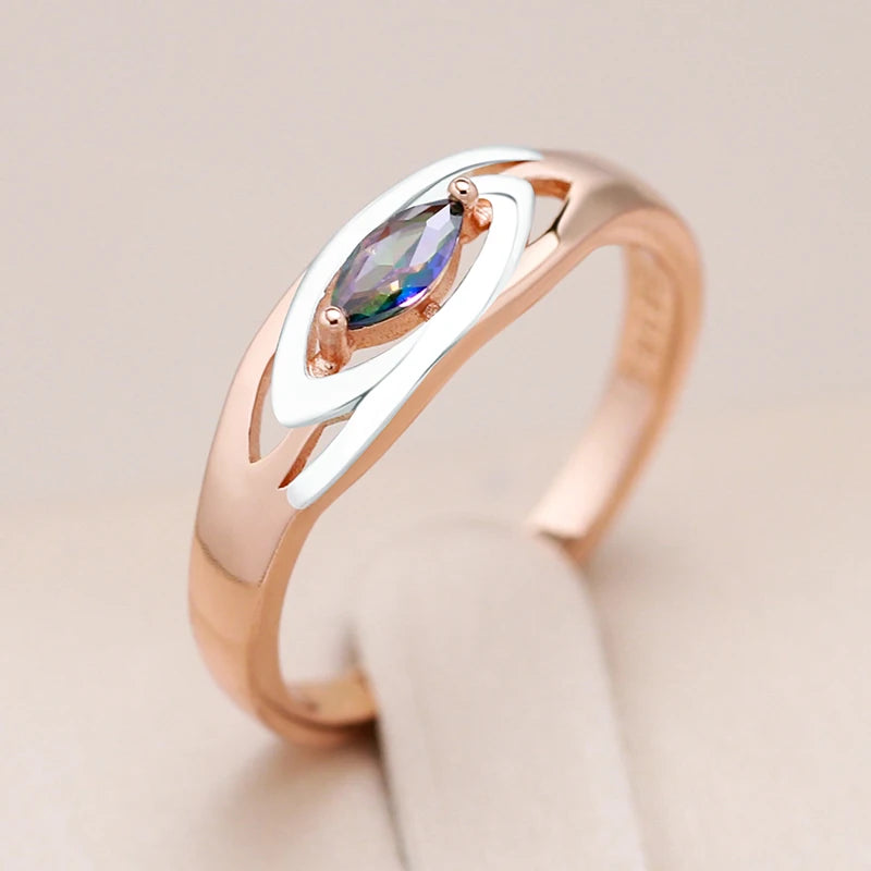 Trend Big Vintage Natural Glossy Metal Ethnic Bride Ring 083