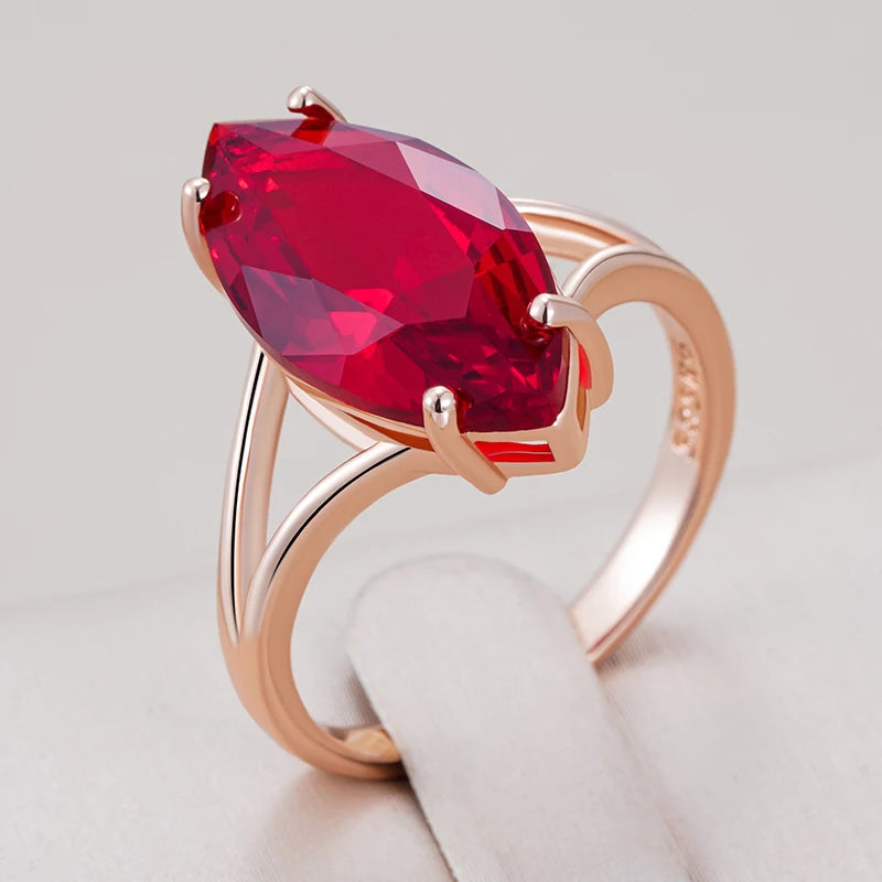 Hot Shiny Rhombus Red Ethnic Bride Rings
