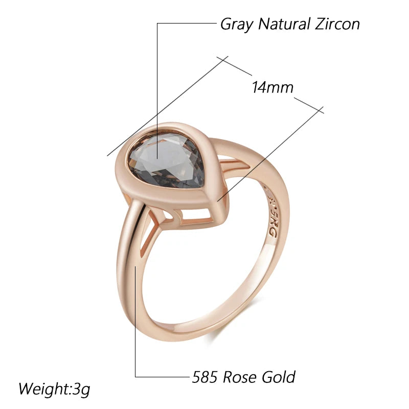 Trend Big Vintage Natural Glossy Metal Ethnic Bride Ring 097