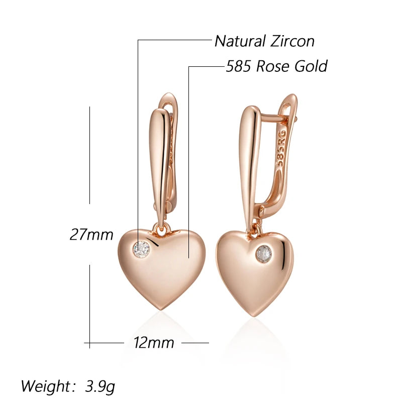 Unusual 585 Rose Gold Color Cross Earrings 001 - Legacy Magics