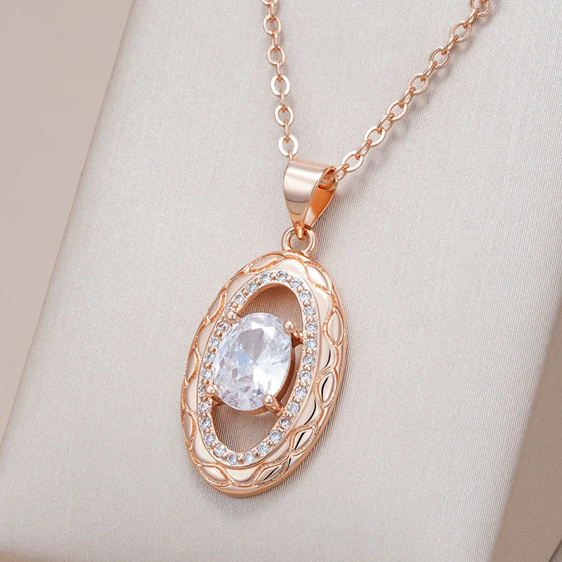 Luxury Beautiful Hollow Flowers Pendant Necklace