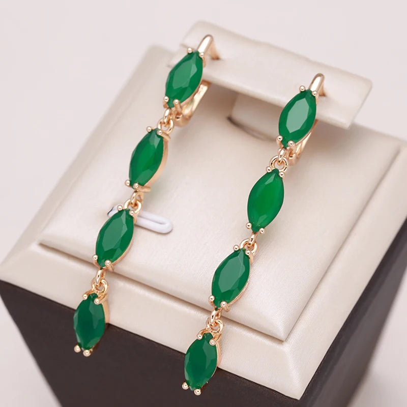 Full Green Long Women's Earring