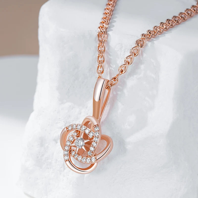 Hot Rose Gold Colour Ethnic Bride Pendant Necklace