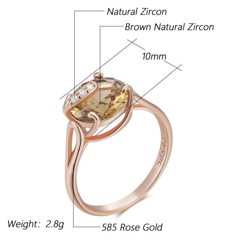 Trend Big Vintage Natural Glossy Metal Ethnic Bride Ring 050