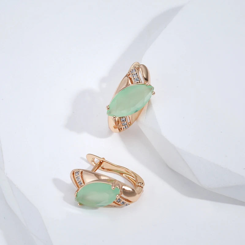 Emerald Rhombus Cut Drop Earrings