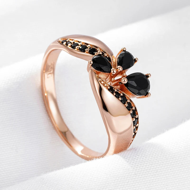 Trend Big Vintage Natural Glossy Metal Ethnic Bride Ring 070