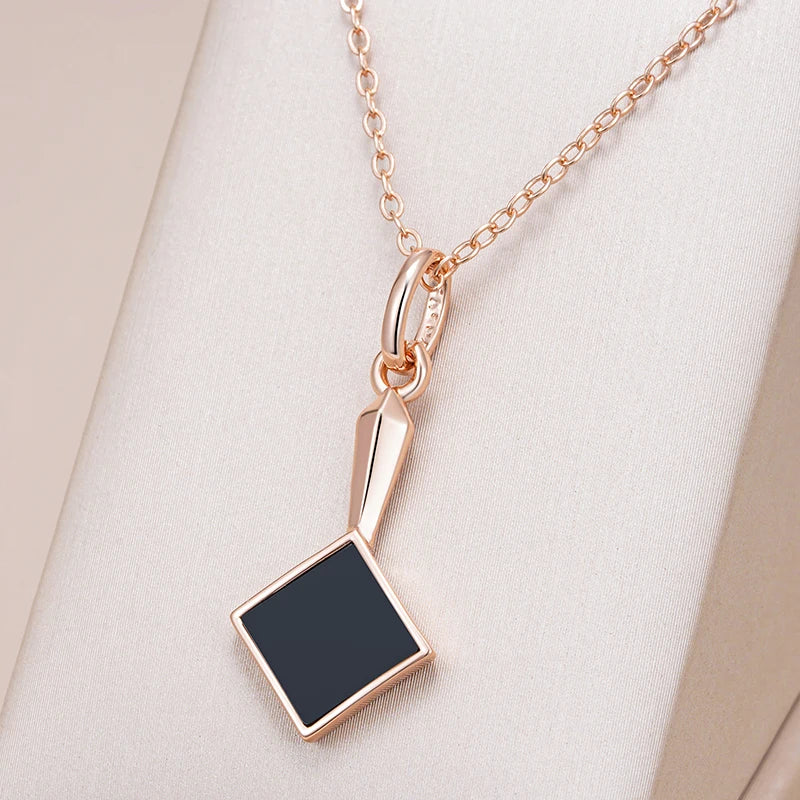 New Luxury Natural 585 rose Gold Pendant Necklace 028