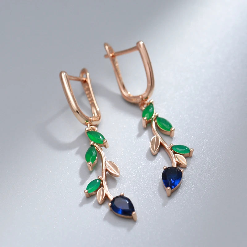 Long Leaf Drop Earrings