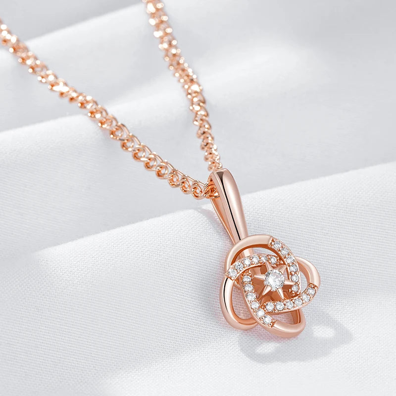 Hot Rose Gold Colour Ethnic Bride Pendant Necklace