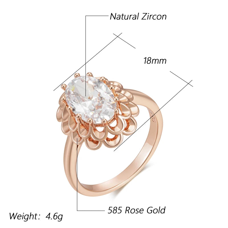Trend Big Vintage Natural Glossy Metal Ethnic Bride Ring 099