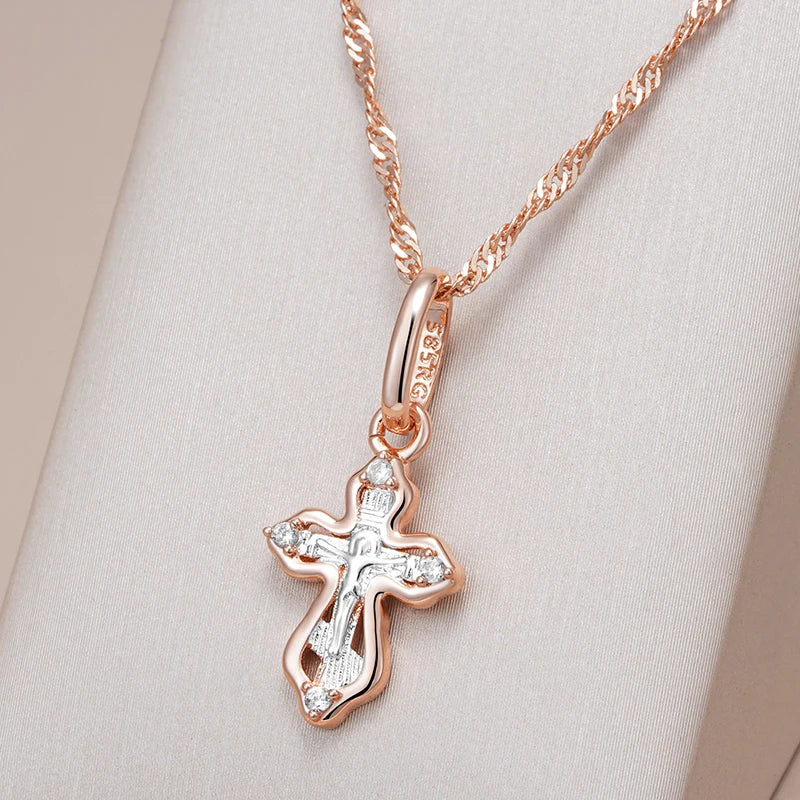Luxury Orthodox Church Cross Small Necklace