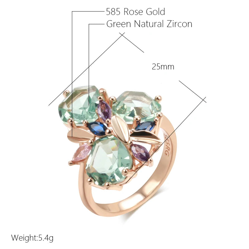 Fashion Unique Green Stone Big Ring