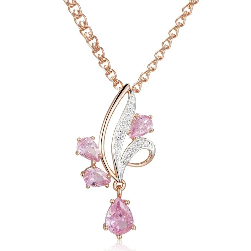 Hot Shiny Natural Flower Pendant Necklace