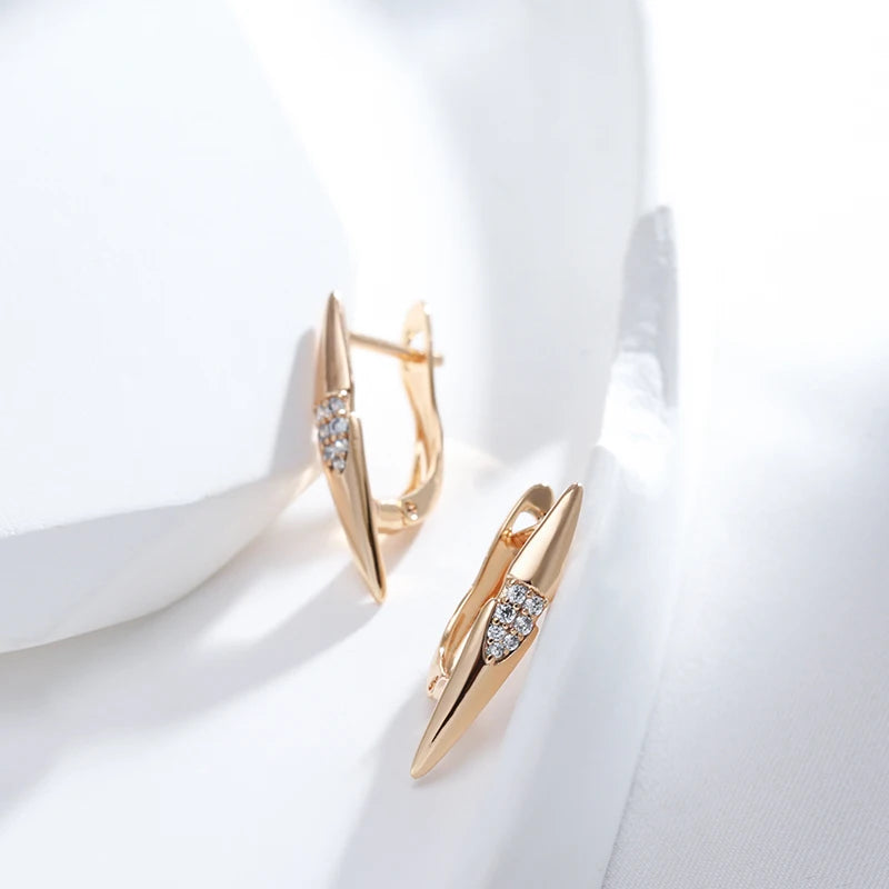 Rose Gold Colour Bride Wedding Earrings