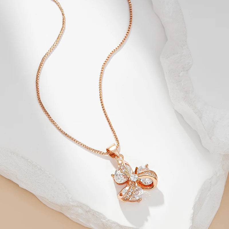 Crystal Flower Fine Ethnic Pendant Necklace