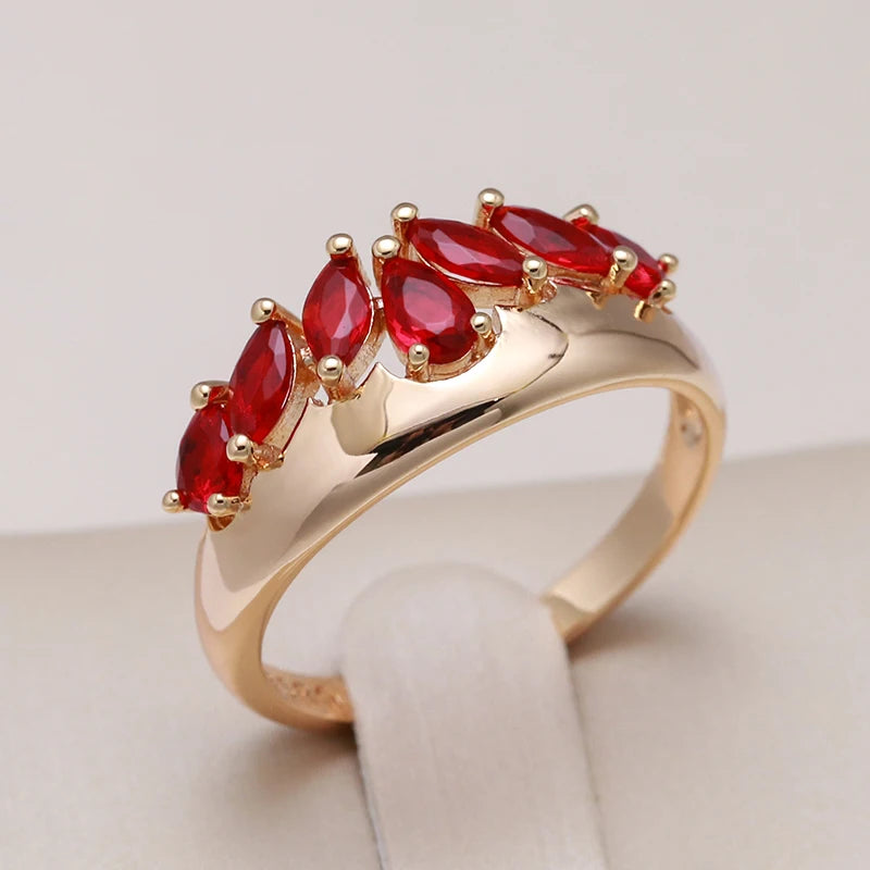 Trend Big Vintage Natural Glossy Metal Ethnic Bride Ring 011